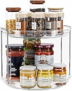 LAMU 2 Tier Lazy Susan Turntable Organizer