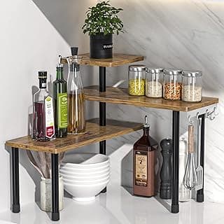 JayRex 3 Tier Moveable Corner Shelf Organizer